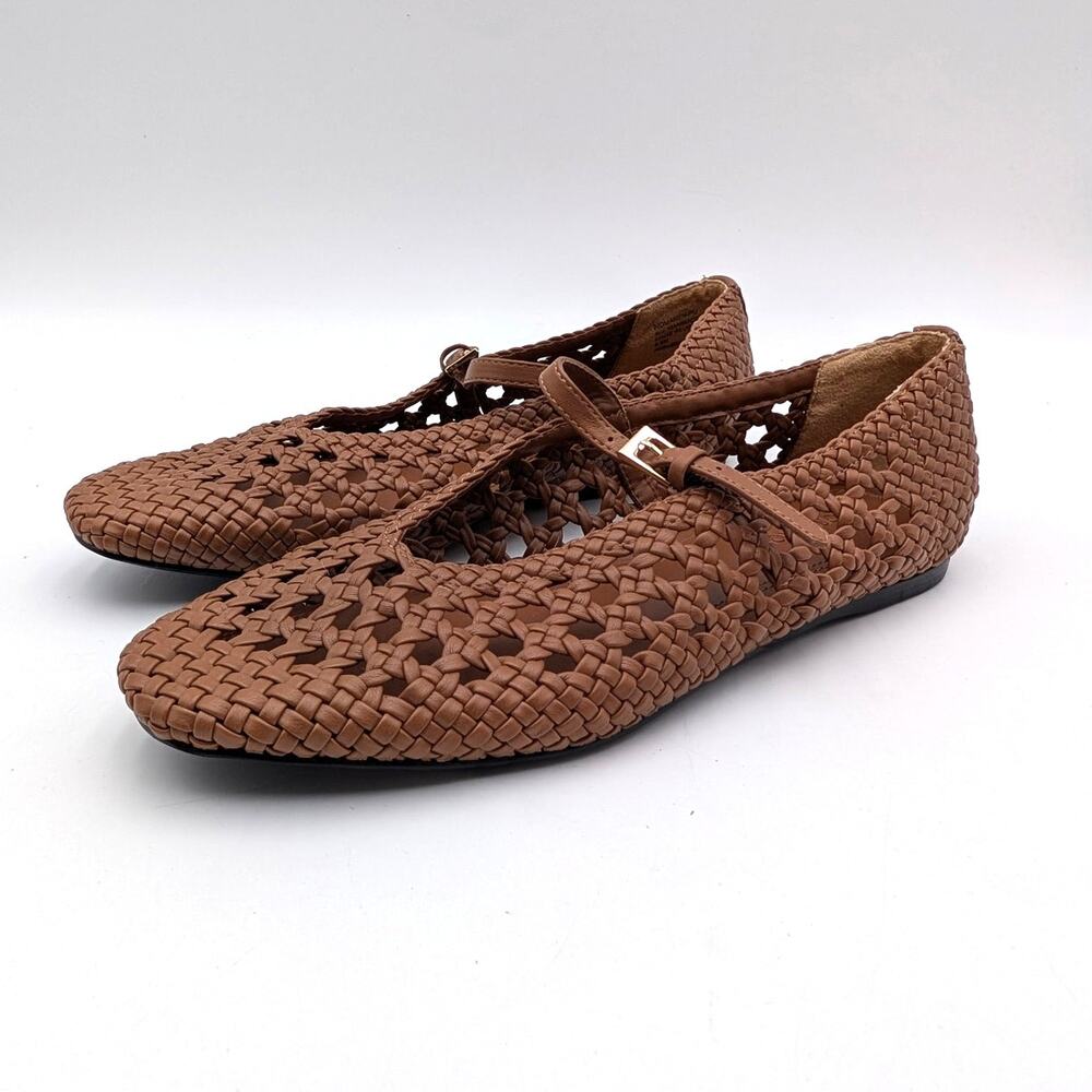 Nordstrom Maren Woven Mary Jane Flats Women's Brown Toffee Size US6.5M EU36.5